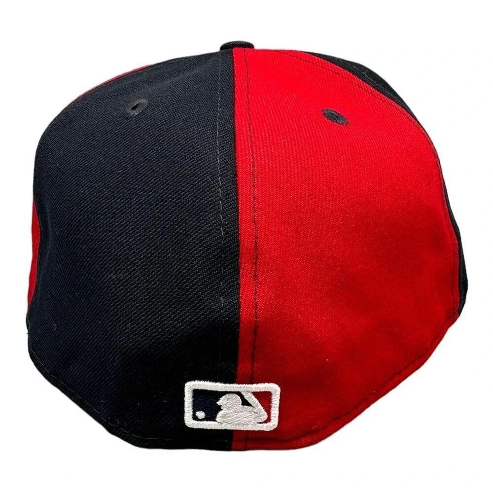 New Era 59FIFTY Atlanta Braves Split Navy Red Fitted Hat MLB Cap Men's Sz 7 3/4